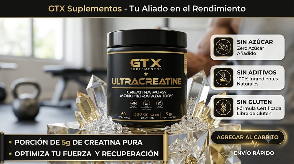 GTX UltraCreatine - Creatina Monohidratada Pura 100%, foto real del producto
