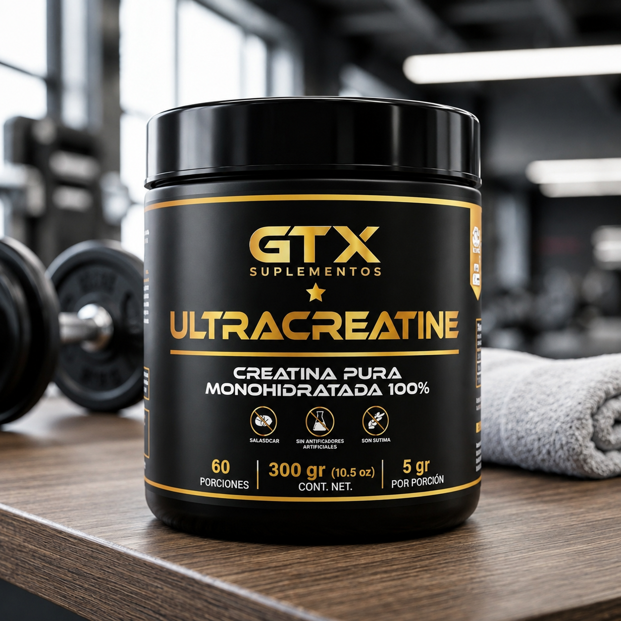 GTX UltraCreatine - Creatina Monohidratada 100% Pura, envase 300 g, foto del producto