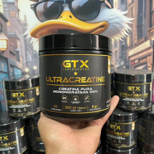 GTX UltraCreatine, creatina monohidratada 100% pura, envase de 300 g con registro INVIMA